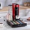 FlagShip for Vertuo Pod Holder Coffee Pod Organizer for Nespresso Pod Storage with Crystal Tempered Glass Top50 Pods Capacity
