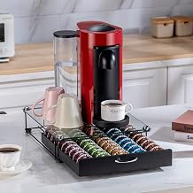 FlagShip Vertuo Capsule Holder Organizer for Nespresso Coffee Pods Glass Capacity 50 Capsules