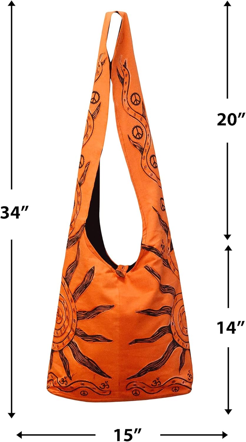 Mandala Crafts Hippie Bag, Large Boho Hobo Purse for Women, Crossbody Shoulder Sling Bags for Indie Style Bohemian Accessory - Image 6