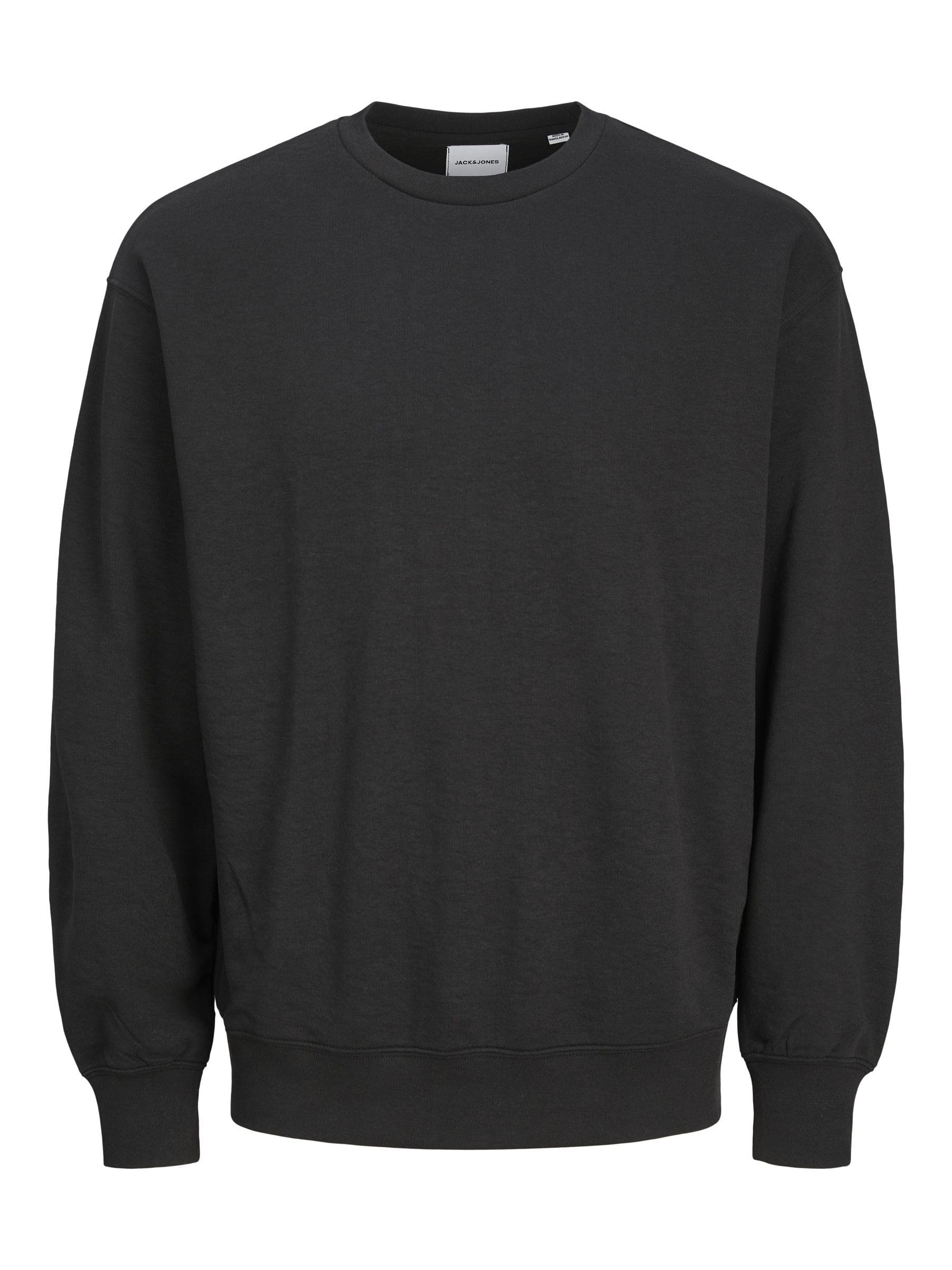 JACK & JONES Male Sweatshirt Plain Sweatshirt, black, XL