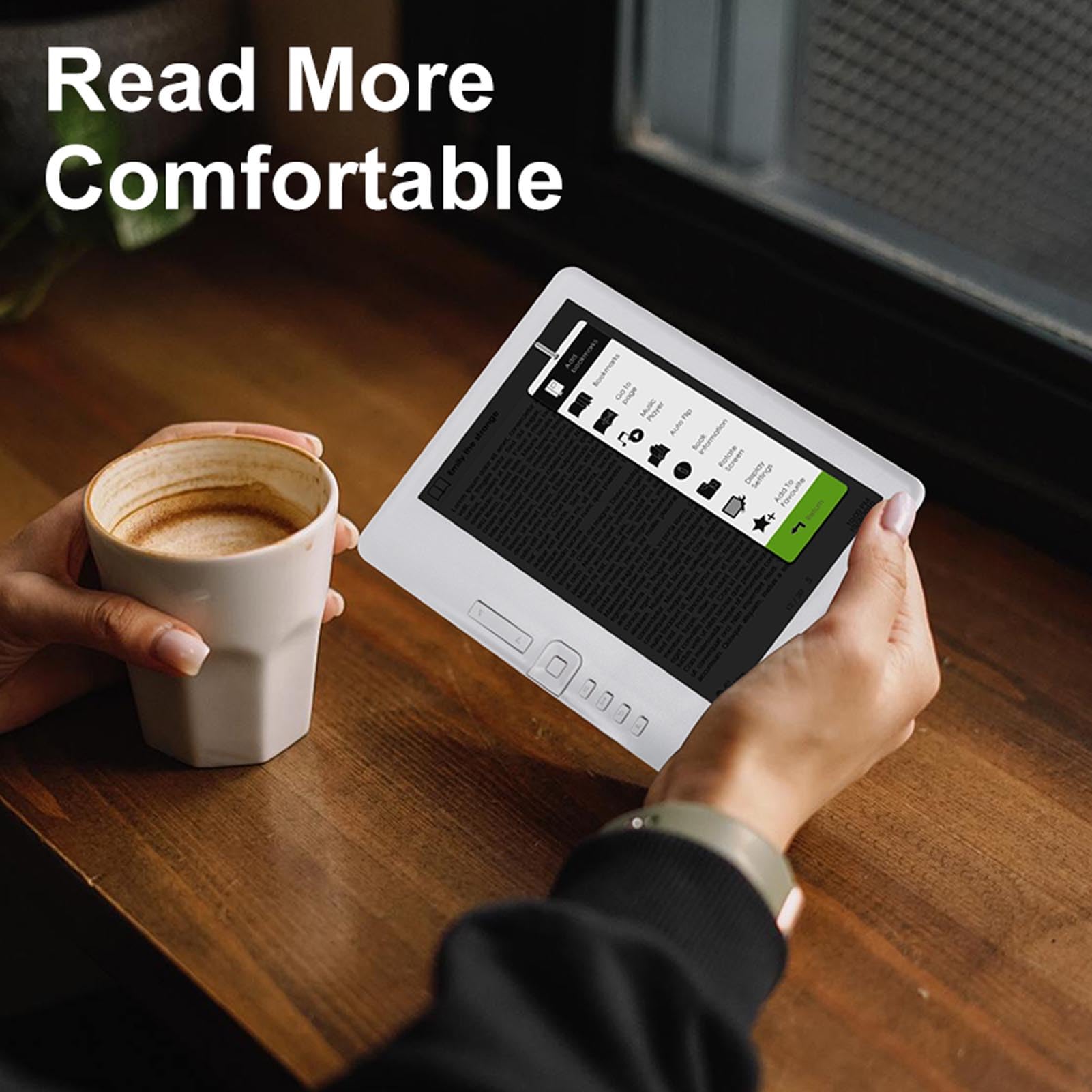 Lector Electrónico de 7 Pulgadas, Lector de Libros Electrónicos Portátil con Tamaño de Fuente y Brillo de Pantalla Ajustables, Pantalla LCD TFT Plana para Leer Libros, Música y (8G)