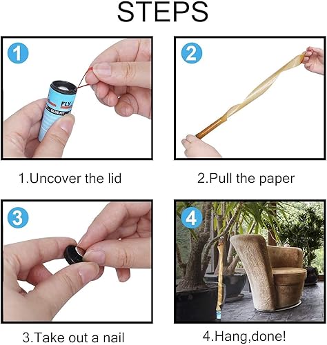 Miniatura 5 de Paquete de 40 trampas para moscas, trampas para moscas de frutas para interiores, trampas para mosquitos para interiores y exteriores, tiras