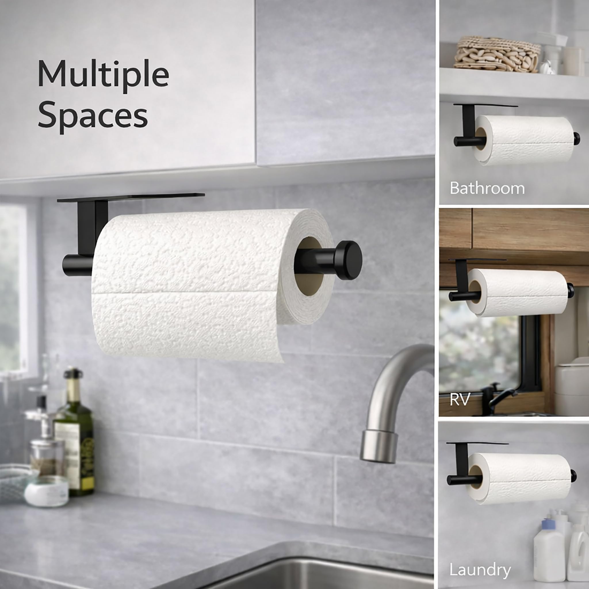 Stainless Steel Paper Towel Holder - Wall Mount or Adhesive -5 Stainless Steel Paper Towel Holder - Wall Mount or Adhesive -5