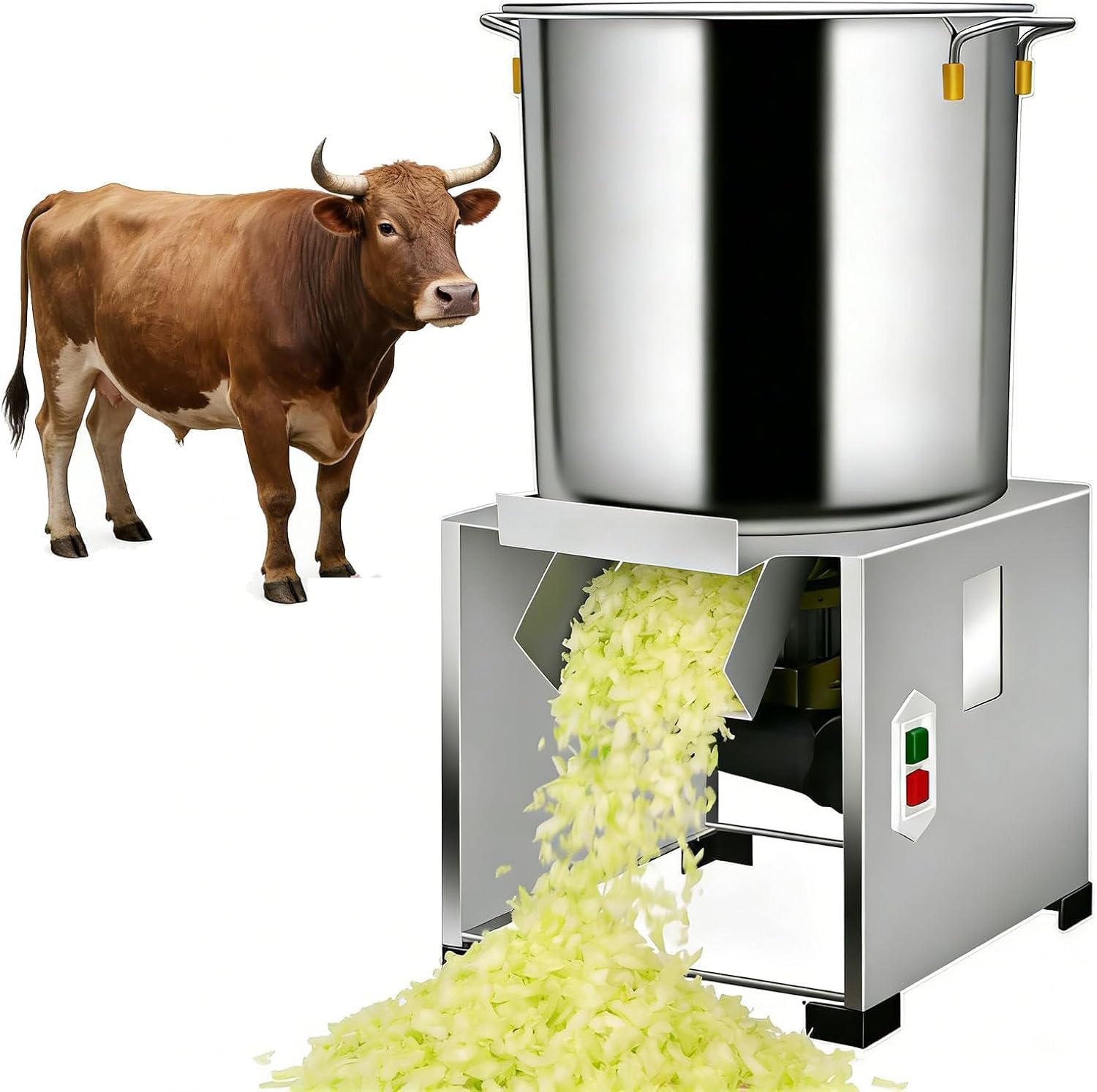 KEhtu Tritatutto per Pollame di Piccole Dimensioni, Robusto, in Acciaio Inossidabile, Trita Diverse Verdure, Ideale per Aziende Agricole, Allevamenti E Ranch, con Parti Rimovibili per Una Facile