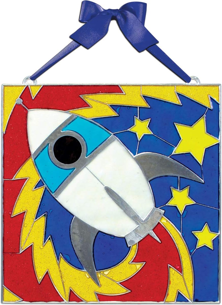 American Crafts Colorbok Makit & Bakit Deluxe Suncatcher Kit-Rocket