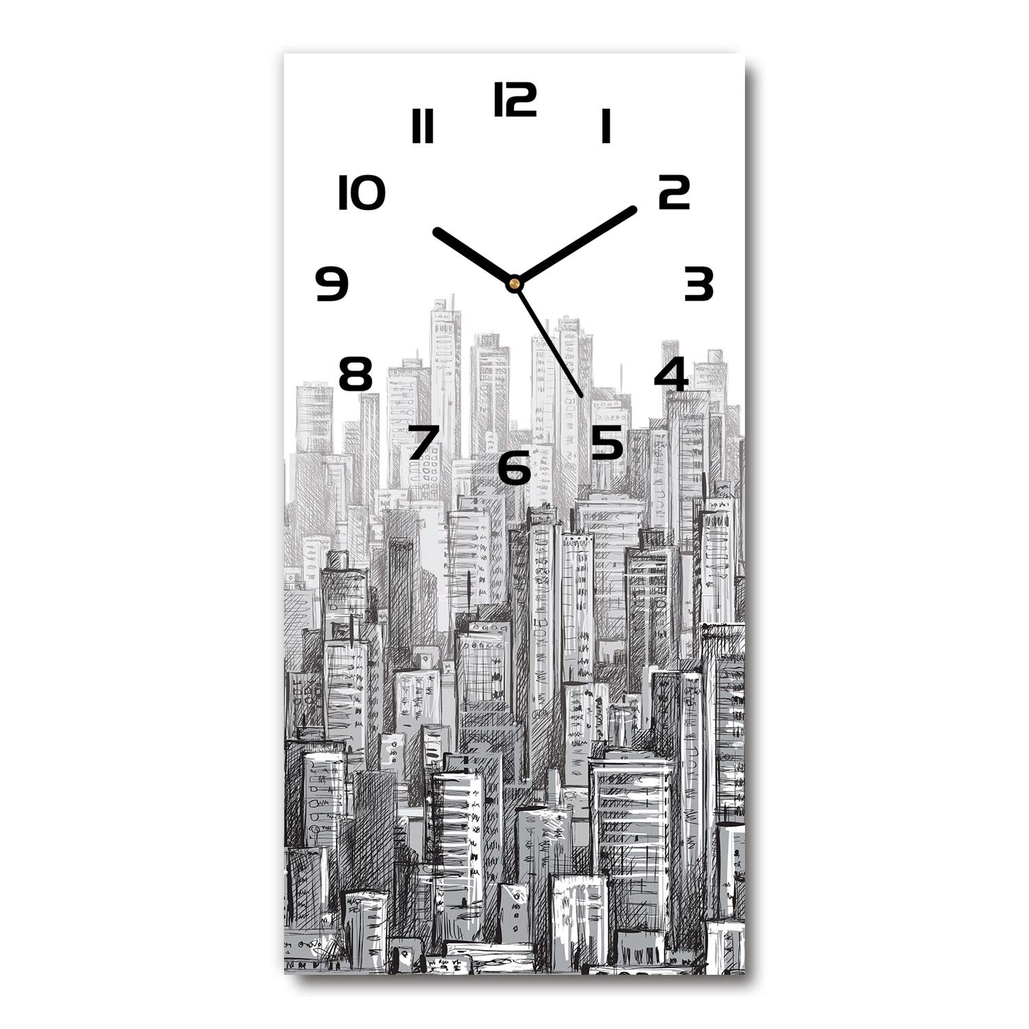 Horloge sur pied salon design 30x60cm en verre contre le tic-tac