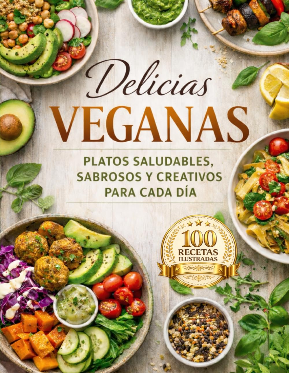 DELICIAS VEGANAS: Platos saludables, sabrosos y creativos para cada día: 100 recetas ilustradas