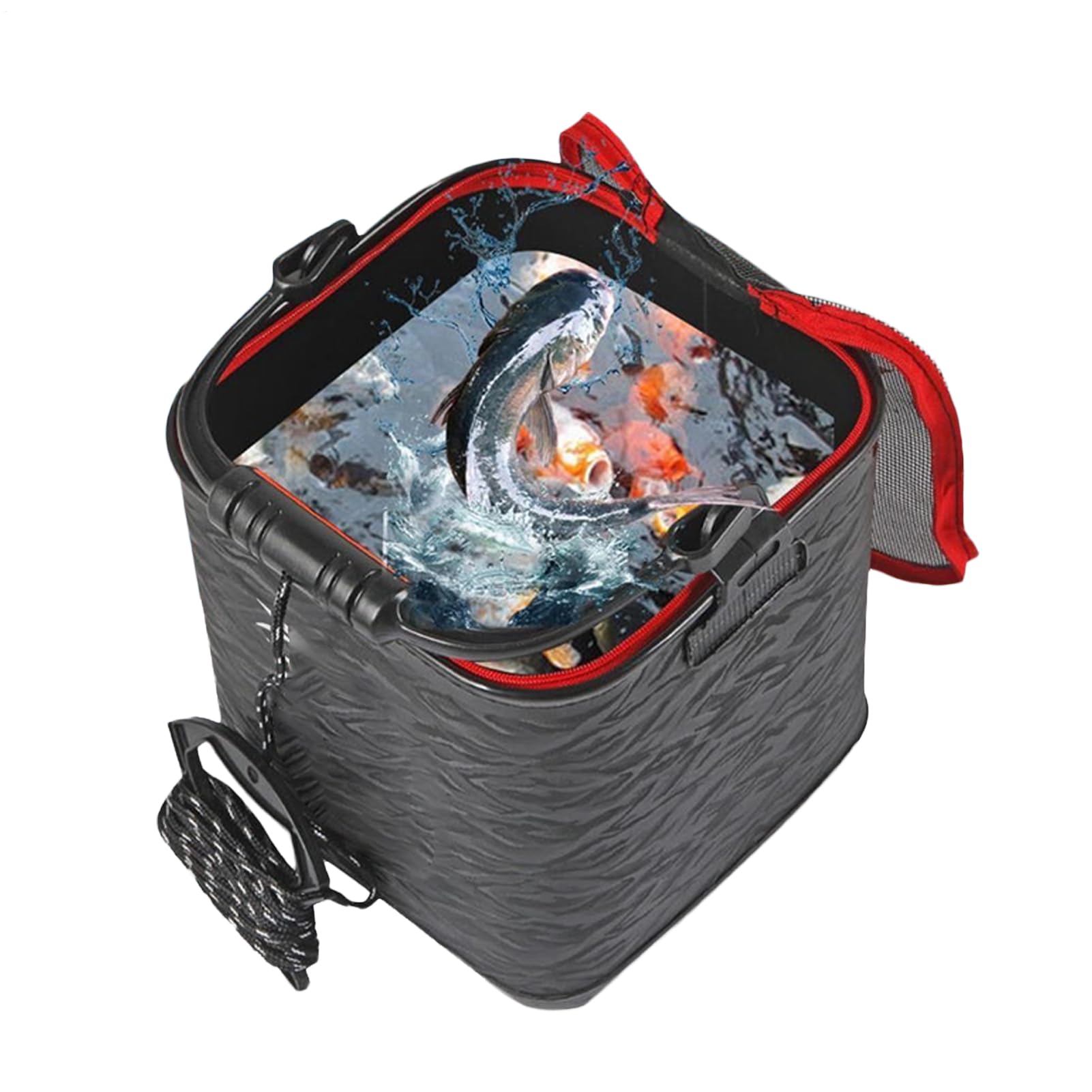 Seau de pêche portable de 13L pour poissons vivants en plein air