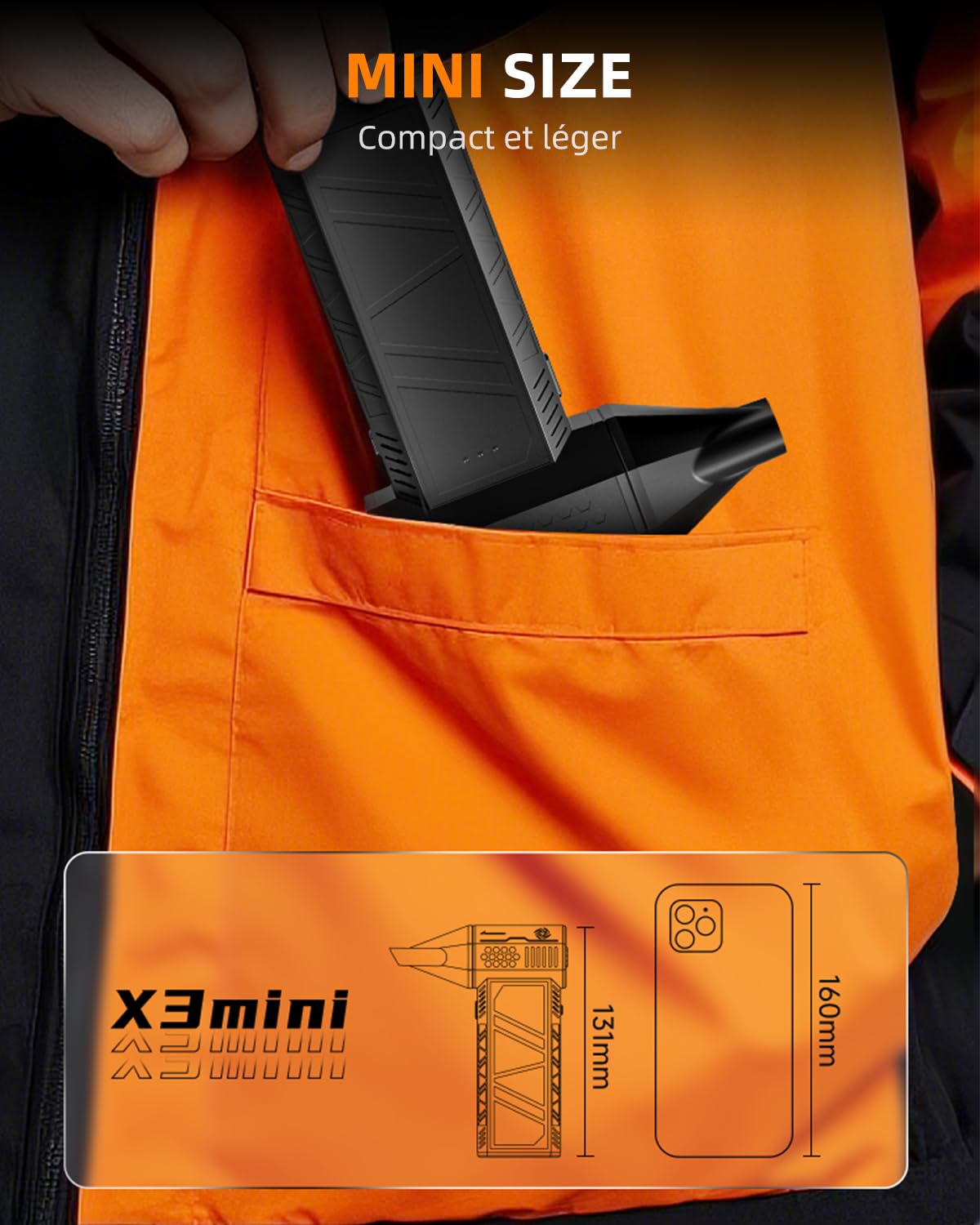 Bombe d’air comprimé,Souffleur Air Comprimé, vitesse maximale de 11 000 tours/minute, équipé de 3 vitesses réglables, batterie rechargeable intégrée de 5 000 mAh, conception miniaturisée