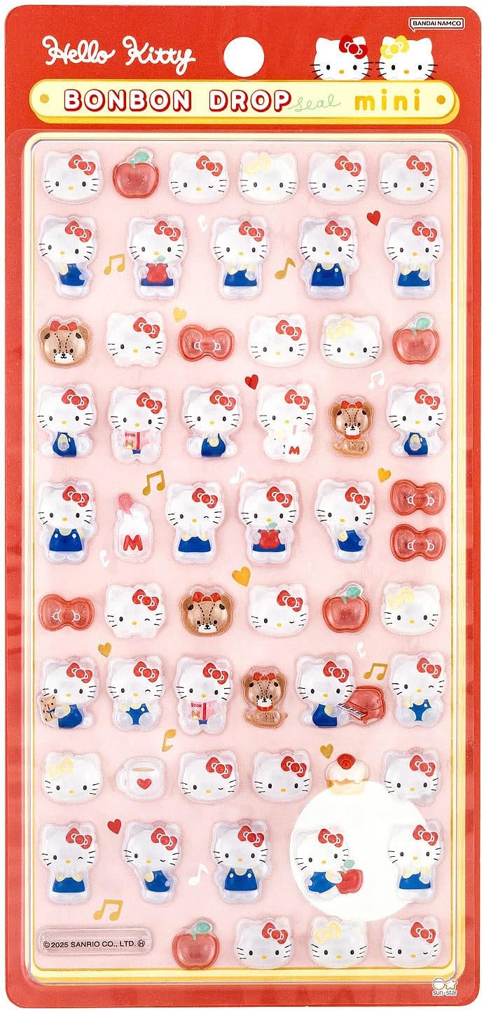 サンスター文具(Sun-Star Stationery) ハローキティ サンリオキャラクターズ グッズ ボンボンドロップシール ミニ レッド S8815062
