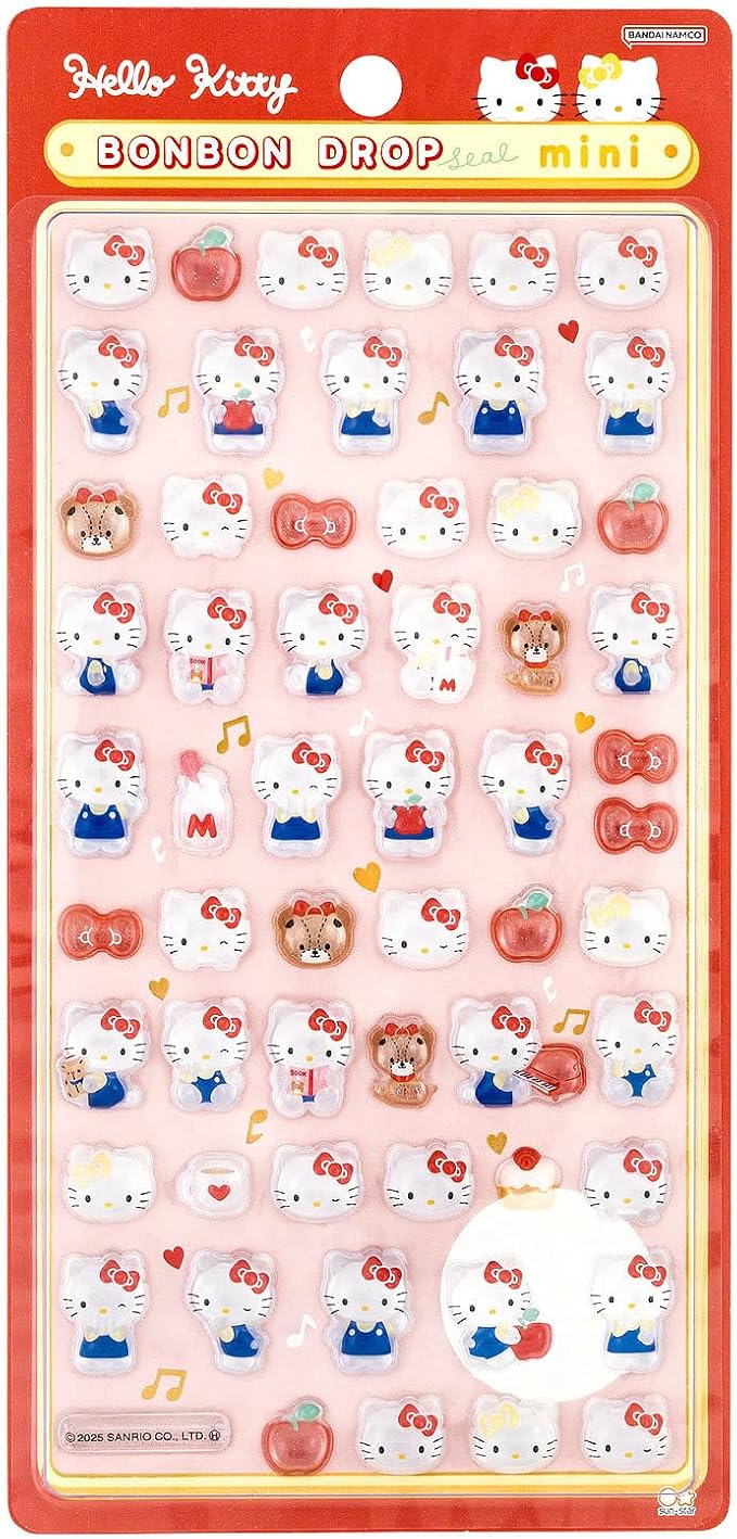 サンスター文具(Sun-Star Stationery) ハローキティ サンリオキャラクターズ グッズ ボンボンドロップシール ミニ レッド S8815062