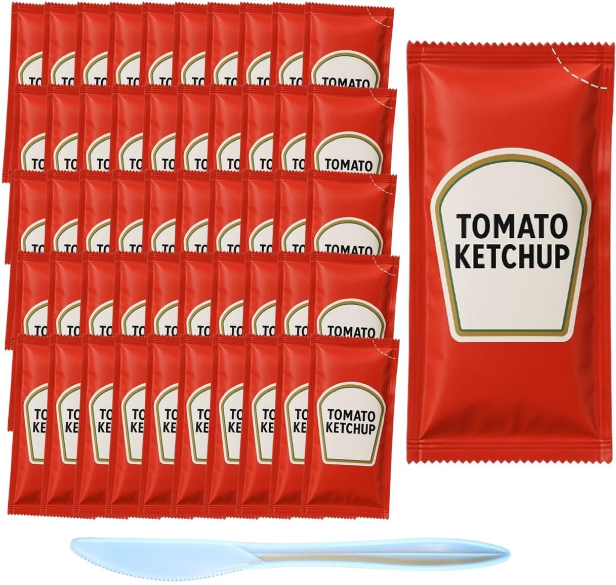 Heinz Ketchup Packets (9g) β 50 Count - Ketchup Condiment Packs in Custom CMC Products Food Safe Slide Seal Bag, bundle, packaged by CMC Products