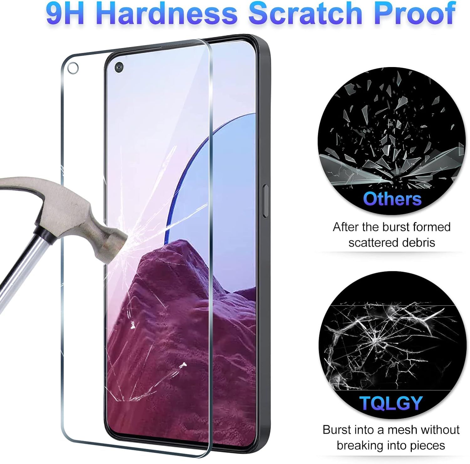 TQLGY 3 Pack Screen Protector for OnePlus Nord N20 5G with 3 Pack Camera Lens Protector, Tempered Glass Film, 9H Hardness - HD - Bubble Free - Anti-Scratch - Easy Installation