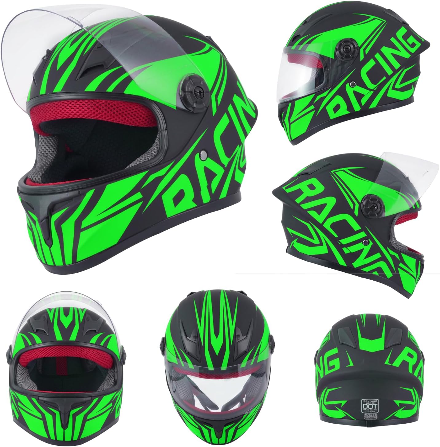 Kids Full Face Motorcycle Helmet, Motocross ATV Dirt Bike Go-Kart 4-Wheeler Street Offroad Motorbike Helmet, DOT Approved