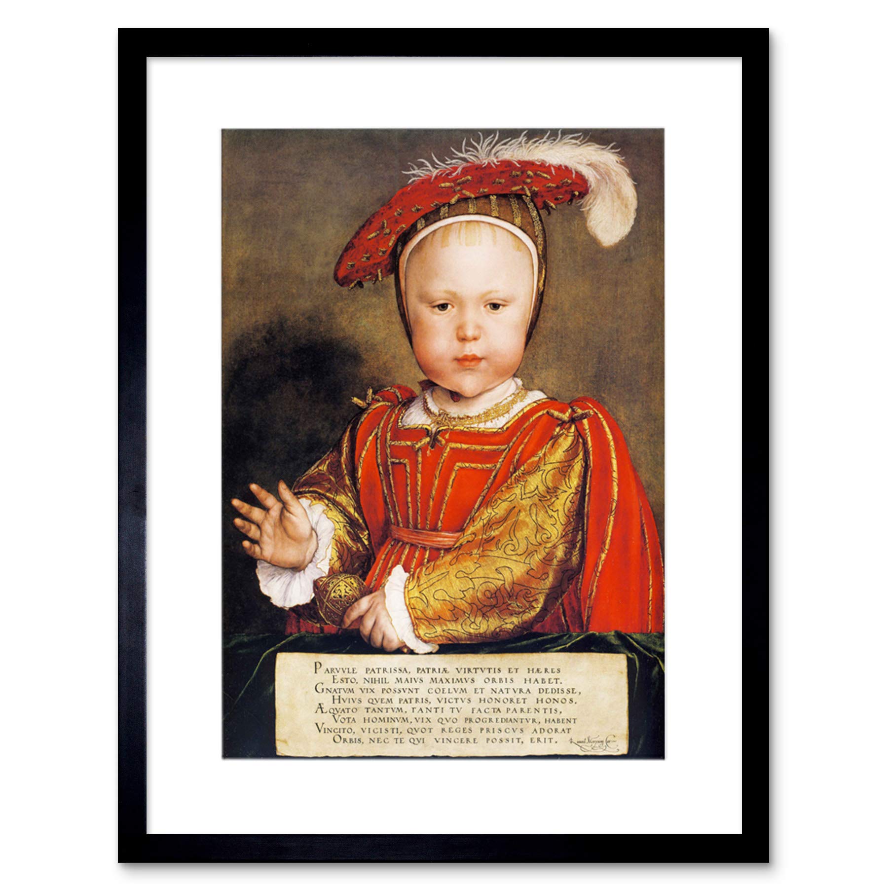 Wee Blue Coo Antique Holbein Junior Tudor King Edward Vi England Framed Wall Art Print