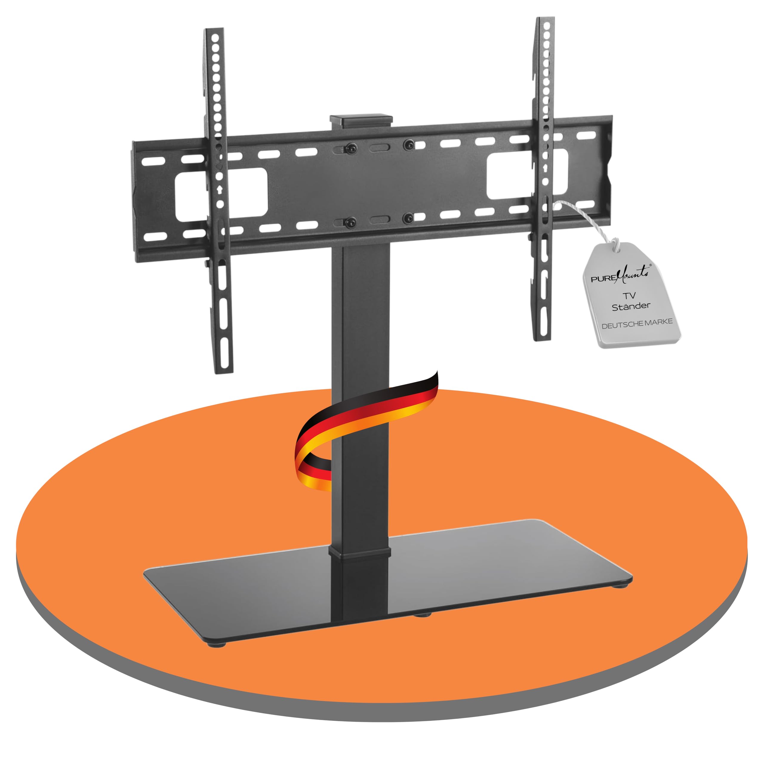 PureMounts Supporto TV, supporto, supporto TV universale per 37-70 pollici Samsung, LG, Philips, Panasonic e molti altri, Max. Vesa 600x400 & 40 kg, nero