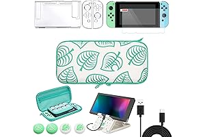 For Animal Crossing: New Horizons Nintendo Switch Case Travel Accessories Bundle featuring...