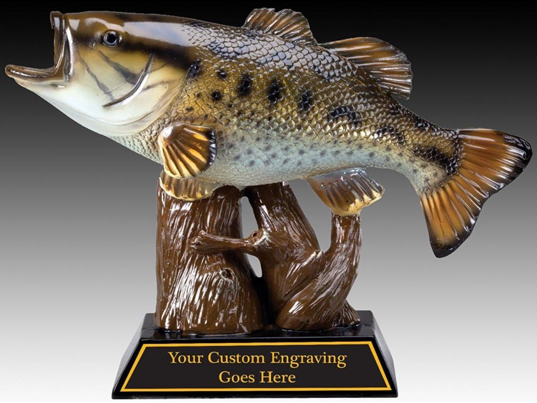 Fishing Award Trophy Resin BASS Figure in Color with Engraving