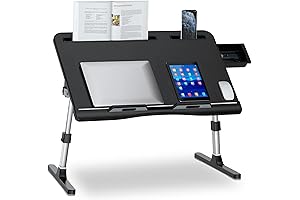 Extra Large Laptop Bed Desk with 2 Movable Stoppers for Stability and Comfort