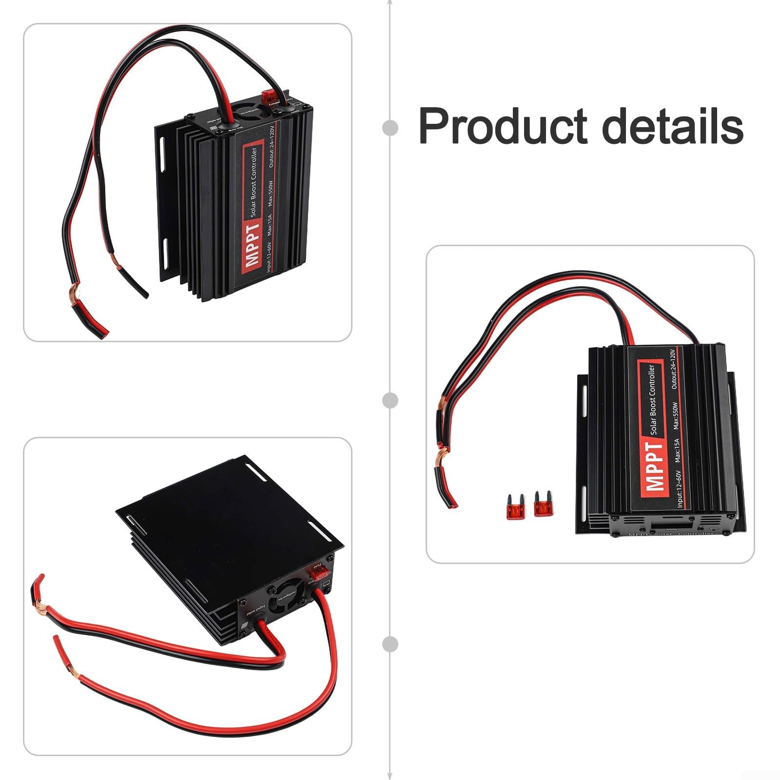 Smart MPPT Solar für Akku für Ladegerät, Controller, 15 A Boost-Modus, 12 V-50 V PV-Eingang für 24 V-88 V für Lifepo4 Acid Off Grid Power Kit