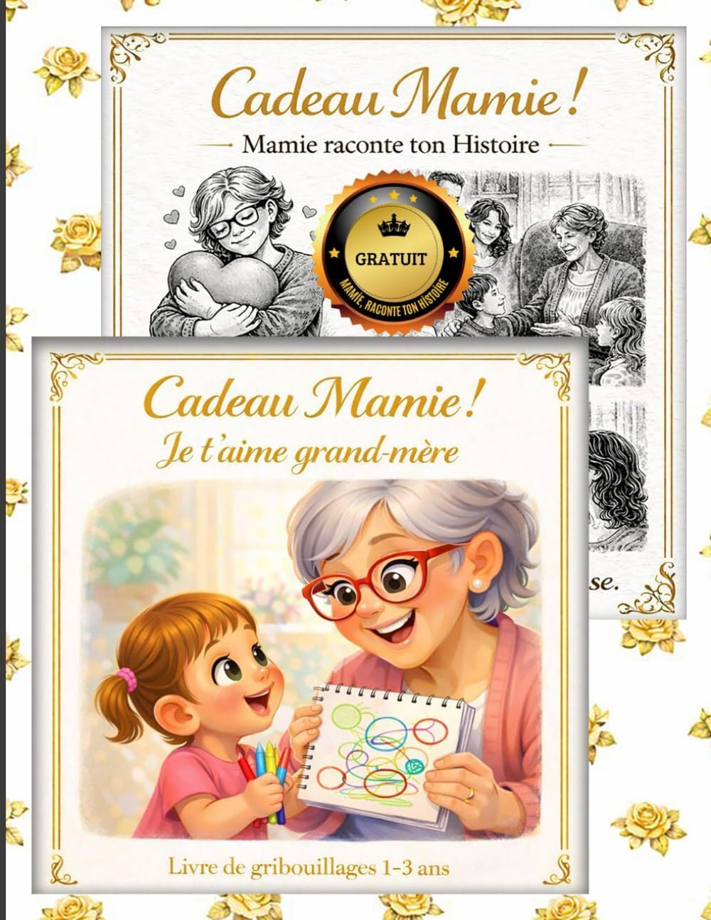 Mamie raconte ton histoire Cadeau grand-mère livre de gribouillages par ta petite-fille 1 2 3 ans: Je t'aime GRAND FORMAT (Cadeau Mamie — Livres jeunesse de 1 à 16 ans)