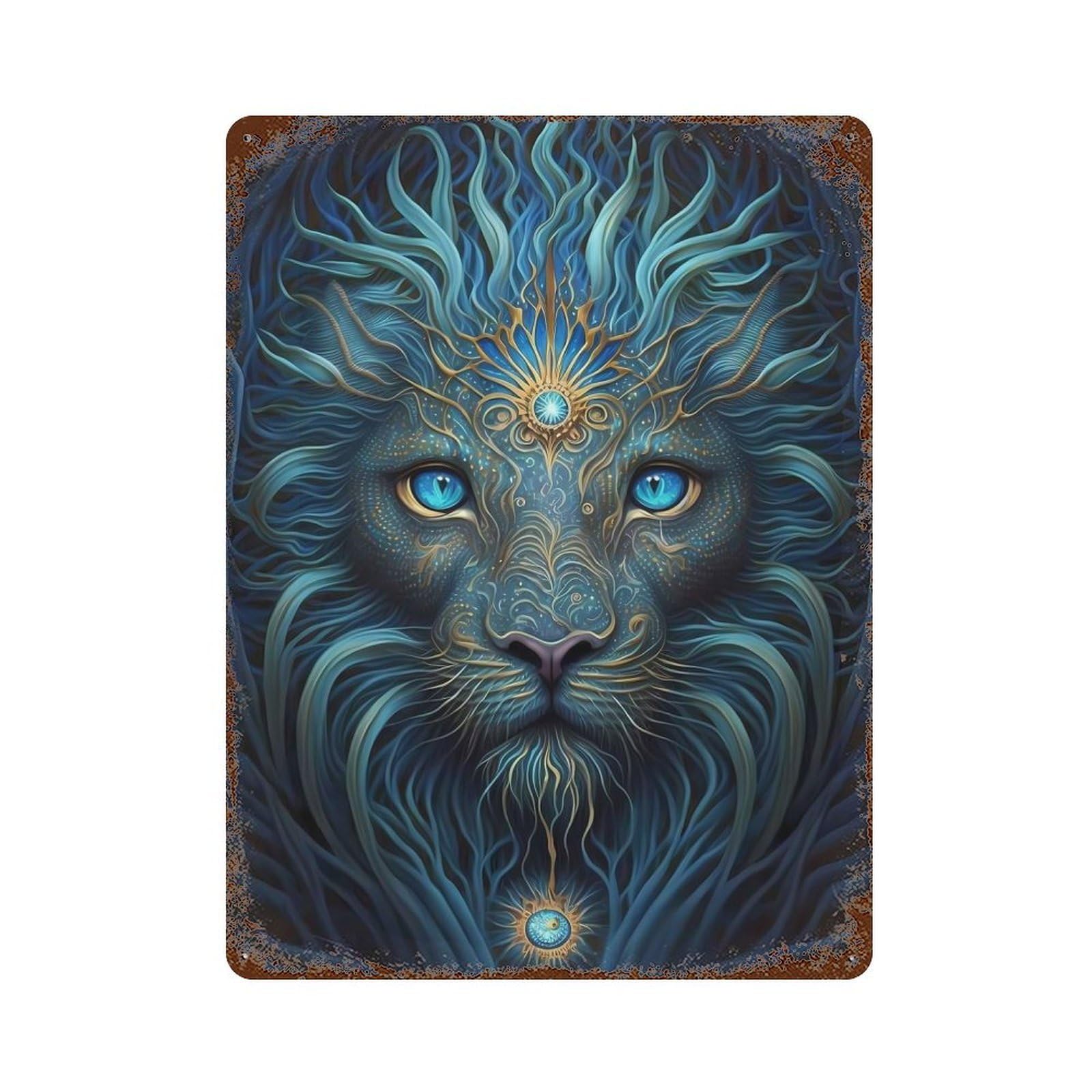 Lion Wonder 15.7"x11.8" Vintage Metal Tin Sign, Retro Wall Decor for Basement, Hobby Room And Garage Decor