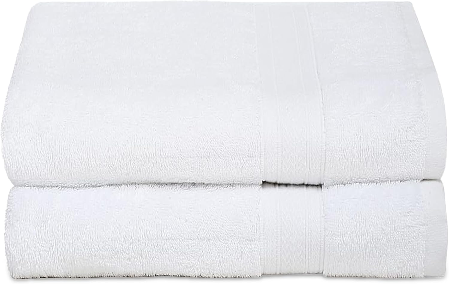 500 GSM Highly Absorbent Towels Set, 100% Cotton, Soft and Plush, All Seasons Use, Large, Everyday Use, Durable (2 Pieces of Bath Towel, White)