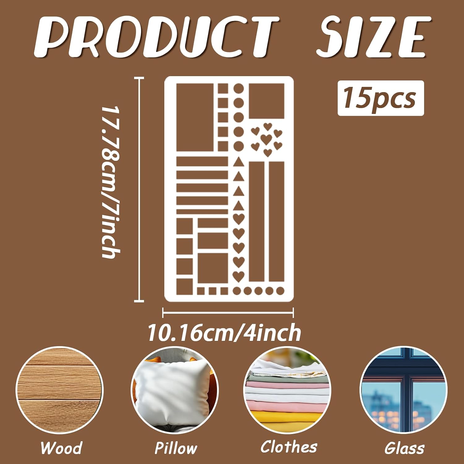 INFUNLY 15Pcs Journal Wall Stencil for Painting 4×7" Reusable Planning Form Wall Stencils Calendar Painting Stencil Small Planner Ruler Walls Template for Journaling Habits Tracking Monthly Spread image 2