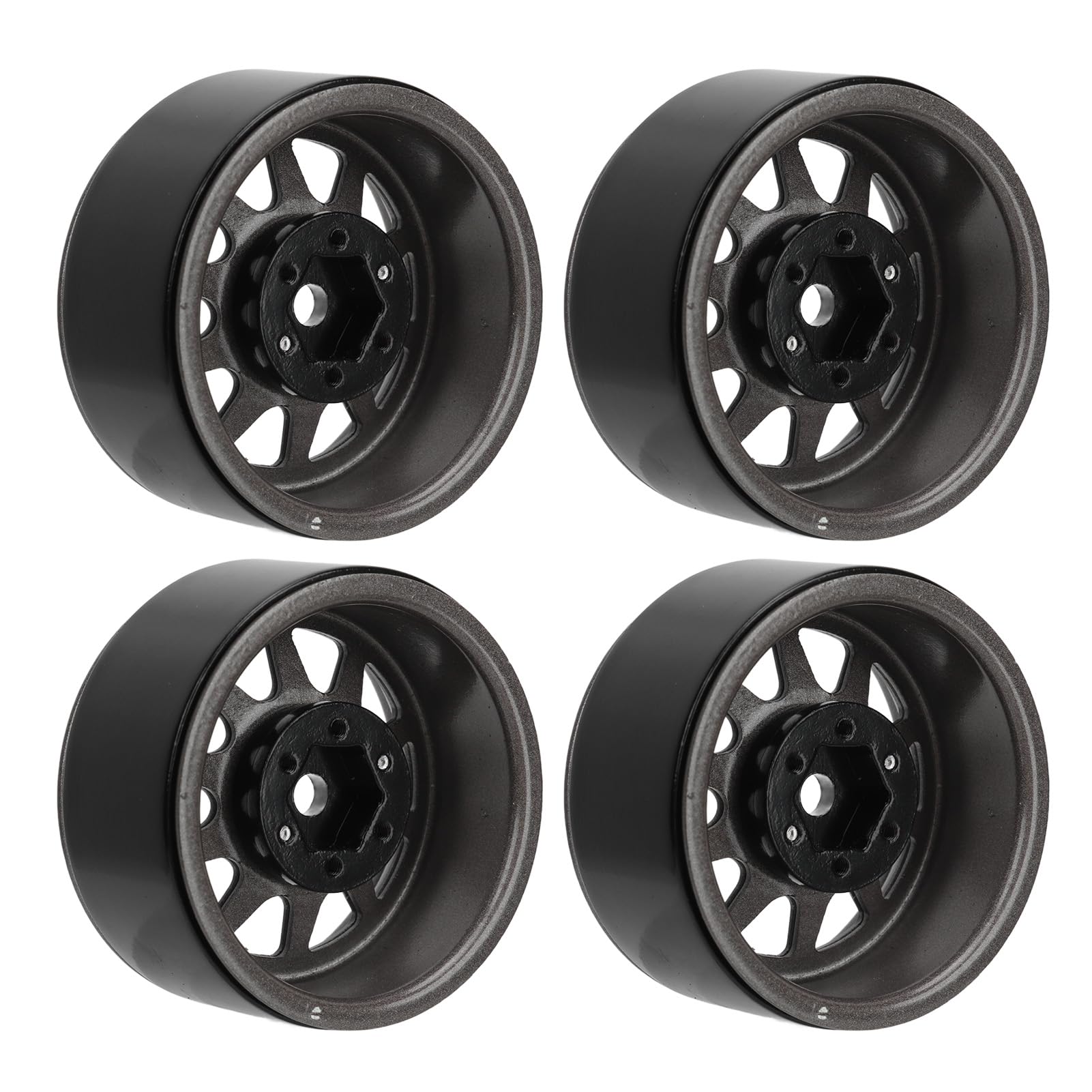 Zestaw 4 felg RC ze stali stopowej cynkowej, uniwersalnych, 1,9 cala, 10 felg, piasta koła do zdalnie sterowanego samochodu gąsienicowego Axial SCX10 II III (Kolor)