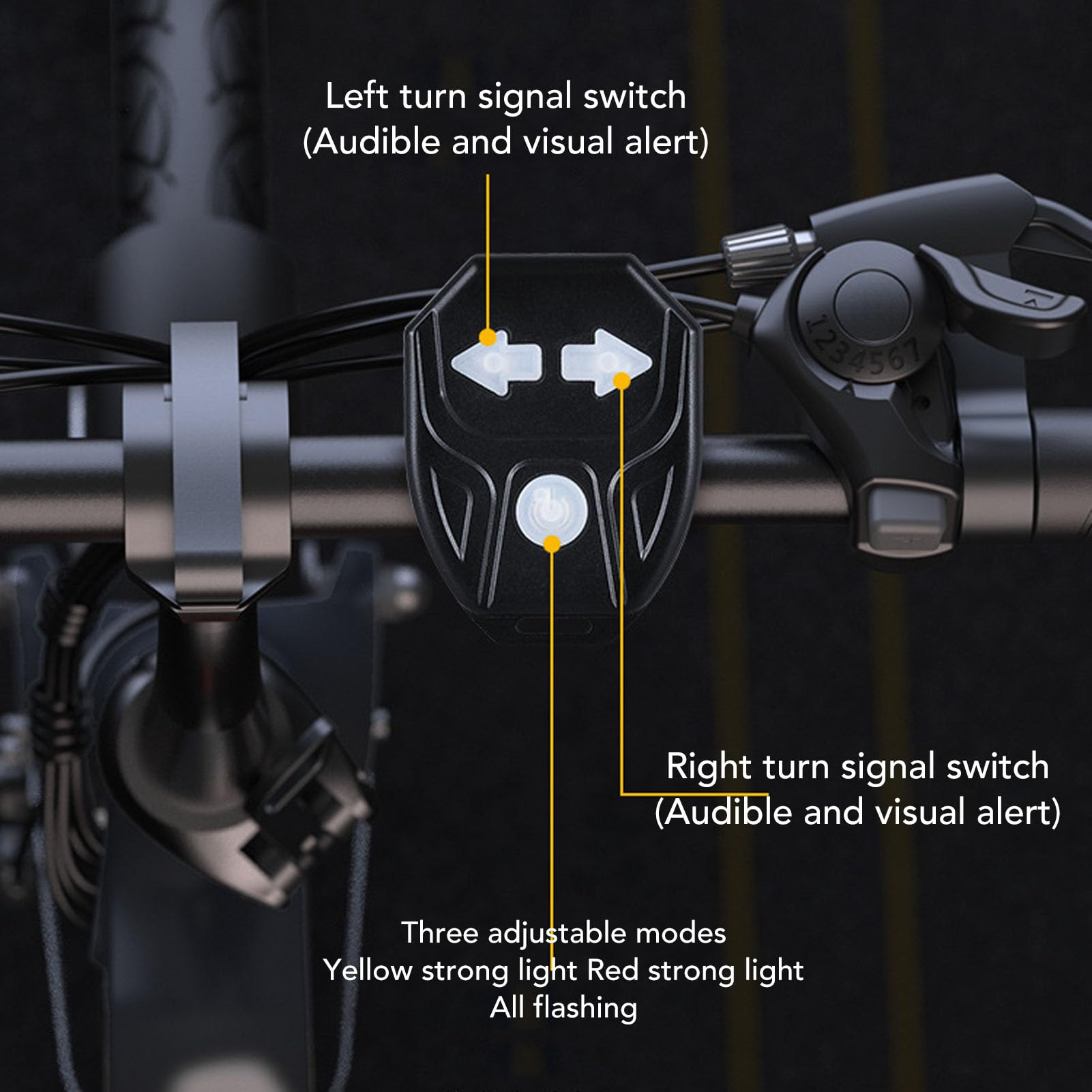 VGEBY Señales de Giro para Bicicleta, 2 Pares de Luces Traseras LED Recargables por USB con Control Remoto, 5 Modos para Bicicletas de Montaña y Carretera de Noche