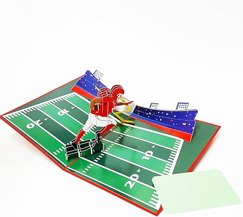 Miniatura 5 de Tarjeta de cumpleaños de fútbol americano, 5.91 x 7.87 pulgadas, sobre en blanco y bolsa de plástico transparente incluida