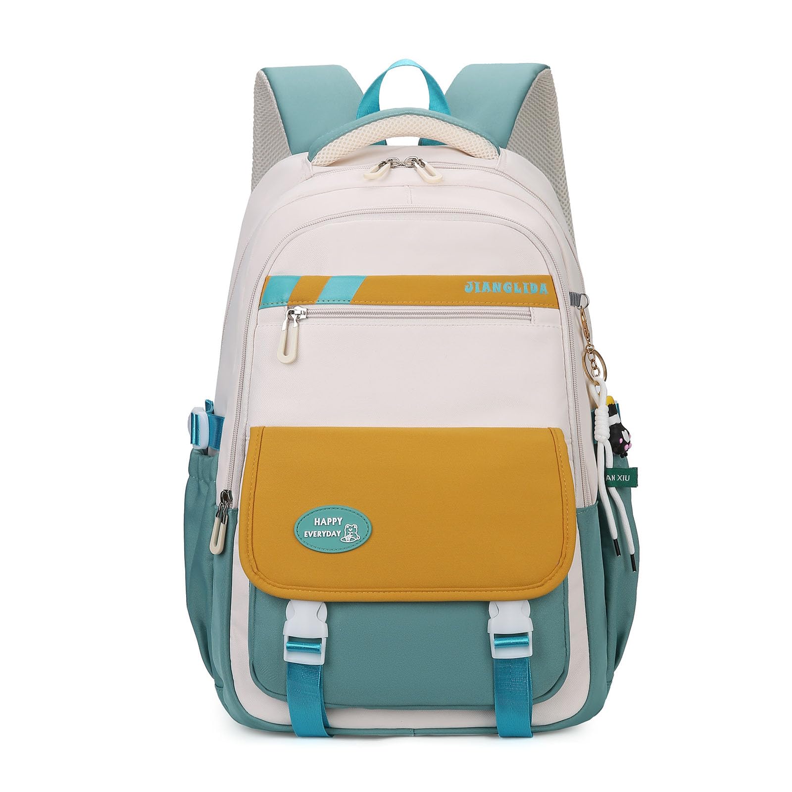 FANDARE Bolsas escolares Mochilas Tipo Casual Mochilas infantiles estudiantes de primaria de secundaria y preparatoria Universidad Bolsos mochila Bandolera Viaje Bolsa de hombro Mochila Amarillo verde