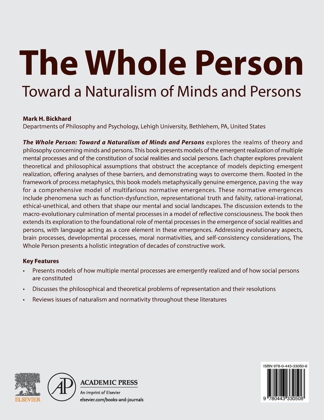 The Whole Person: Toward a Naturalism of Minds and Persons