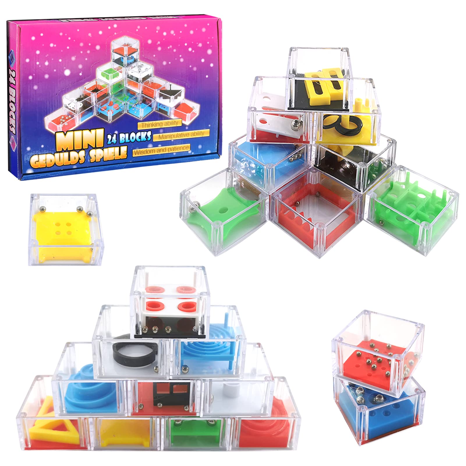 Cube Casse-tête Labyrinthe à Bille - Jouet éducatif Pour Améliorer Concentration Et Logique - Défi Chronométré Amusant Pour Enfants Et Adultes