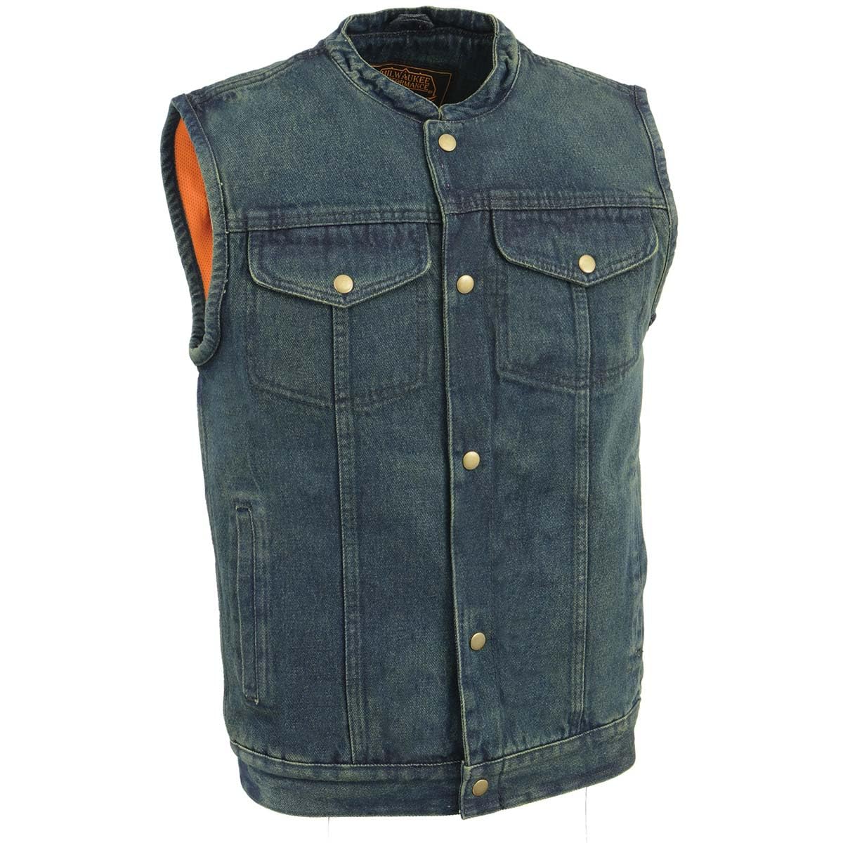 Biker's Edge Men's Denim Club Style Vest