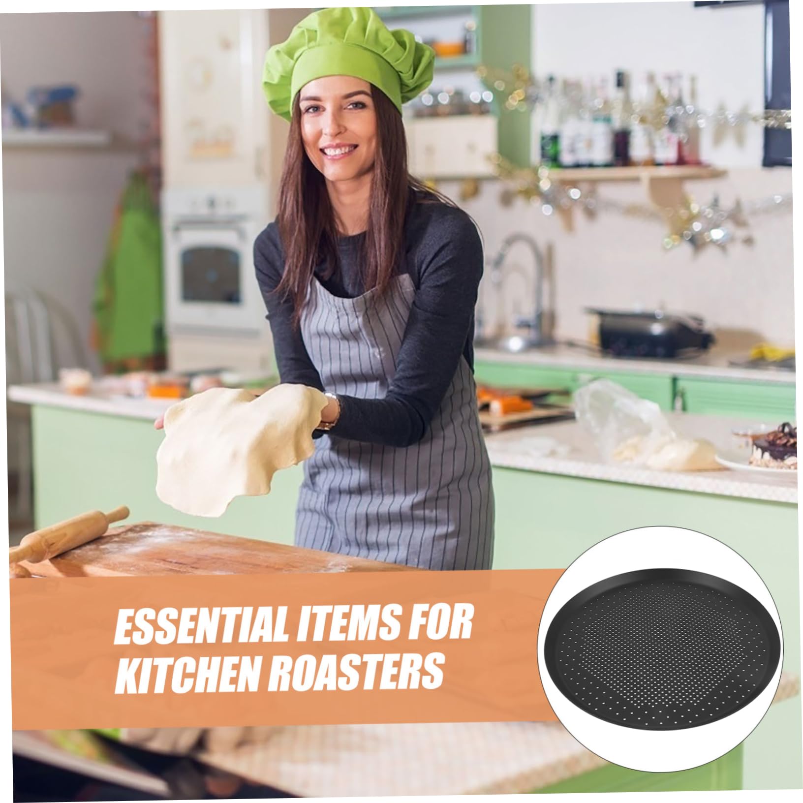 Mikinona Teglia Per Pizza Con Fori Rotondi A Maglia Fine in Lega Di Alluminio Antiaderente Facile Da Pulire Versatile Strumento Da Cucina