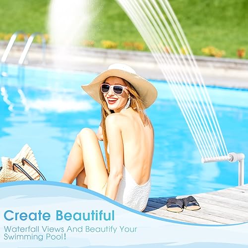 Miniatura 6 de Fuente de agua de doble rociador ajustable para piscina, cascada, con adaptador, aireador de piscina, fuentes de piscina para piscinas sobre el