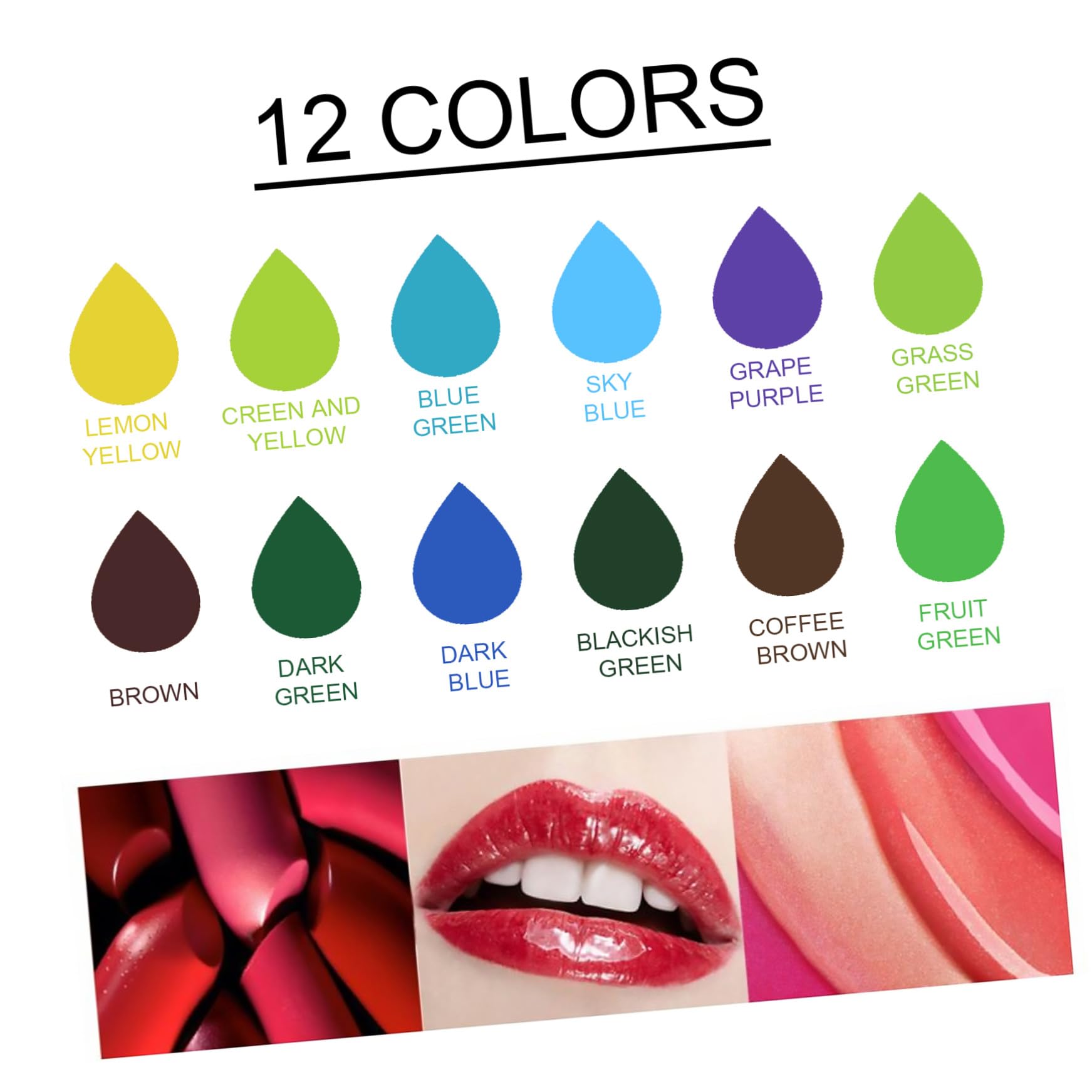 Happyyami 12 Stück Kosmetischer Lipgloss Farbstoff mit Rein Pflanzlichen Pigmenten und Vitamin C Flüssiges Selbstgemacht Kosmetikpigment für Lippenpflege und Make Up