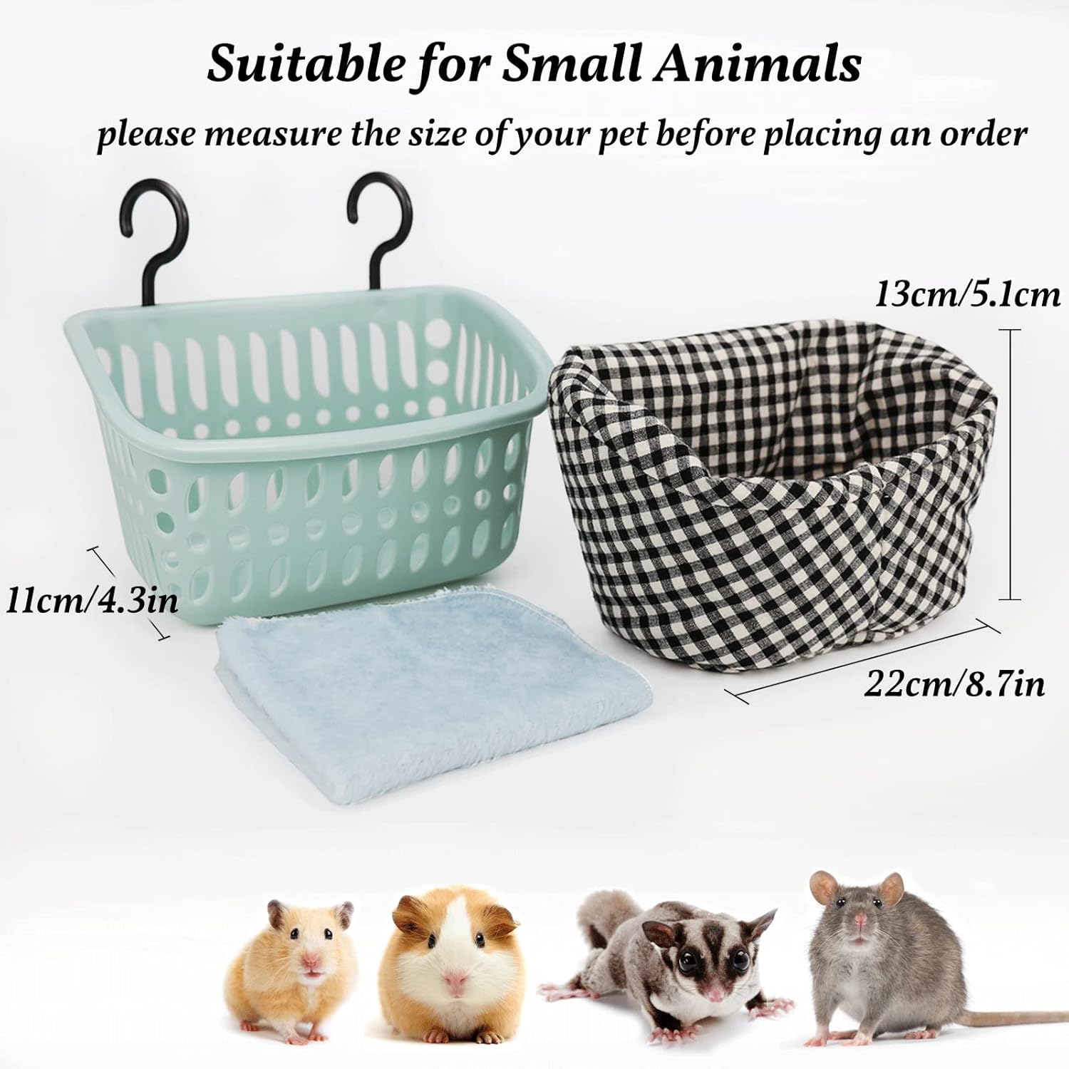 JWShang 2 Pack Sugar Glider Climbing Rope Toys, Sugar Glider Cage Accessories and Toys, Rat Hammocks for Cage Chew Proof, Rat Warm Bed, Small Animal Hanging Hammock