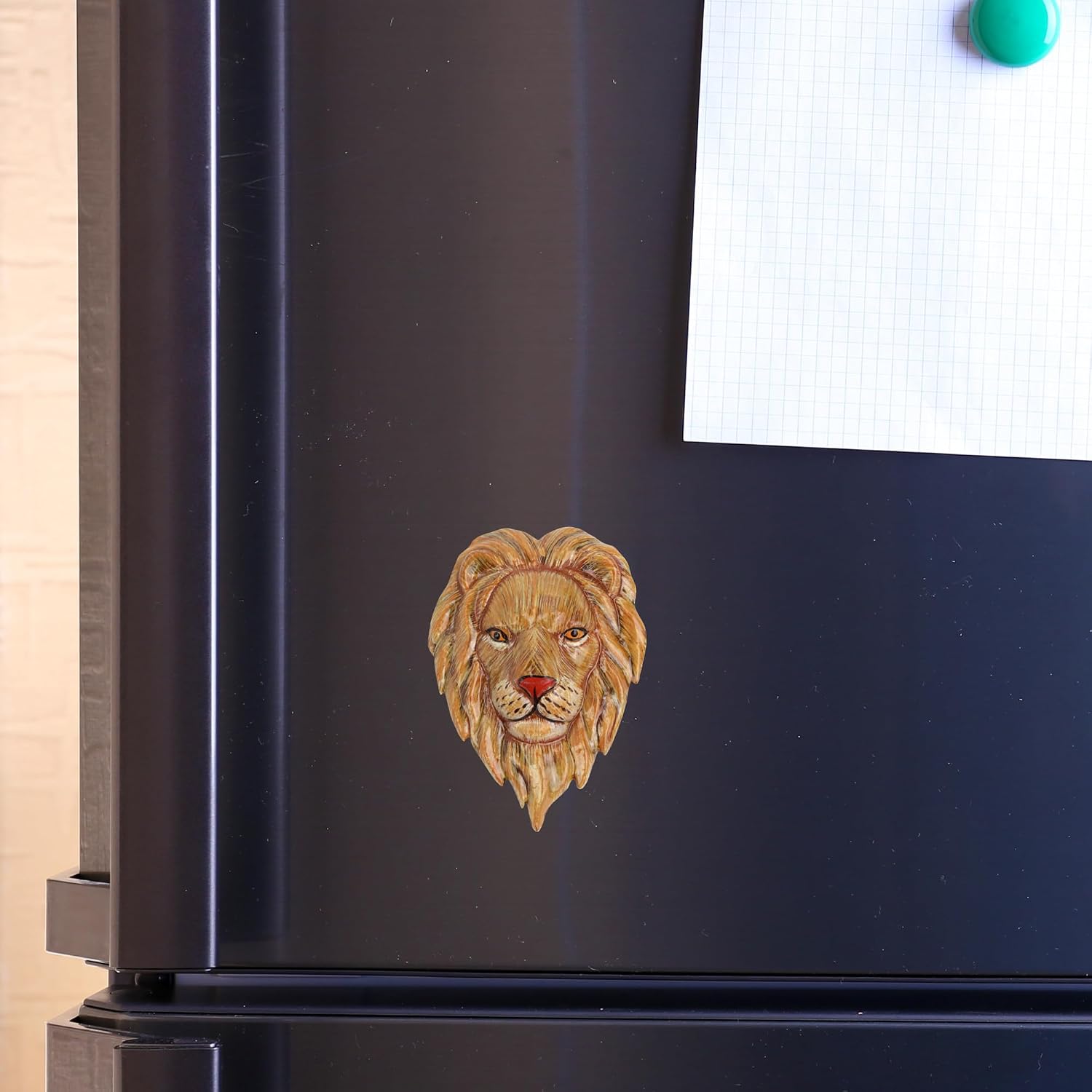 Lion Head Magnet, 3D Animal Fridge Accessory, Realistic Safari Wildlife Refrigerator Decor, Zoo Souvenir, 2.13 x 2 Inches image 5