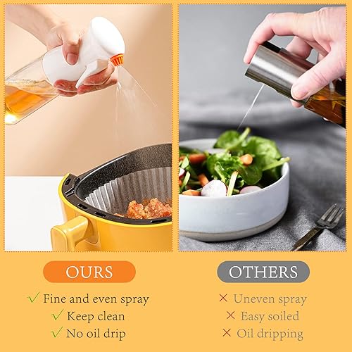 Miniatura 3 de ZOCONE Pulverizador de aceite para kits de cocina, paquete de 2 botellas de aceite de oliva de 6.8 fl oz para freidora de cocina, rociadores de