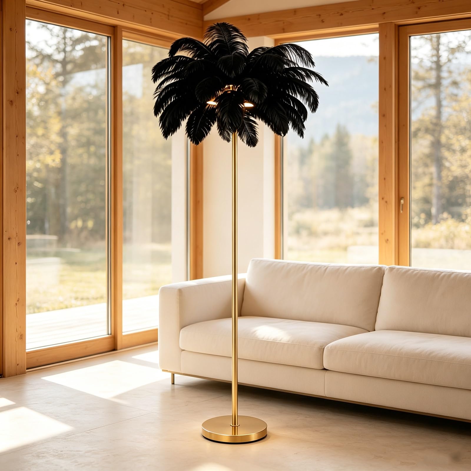 LCNDKF Space Saving Feather Floor Lamp