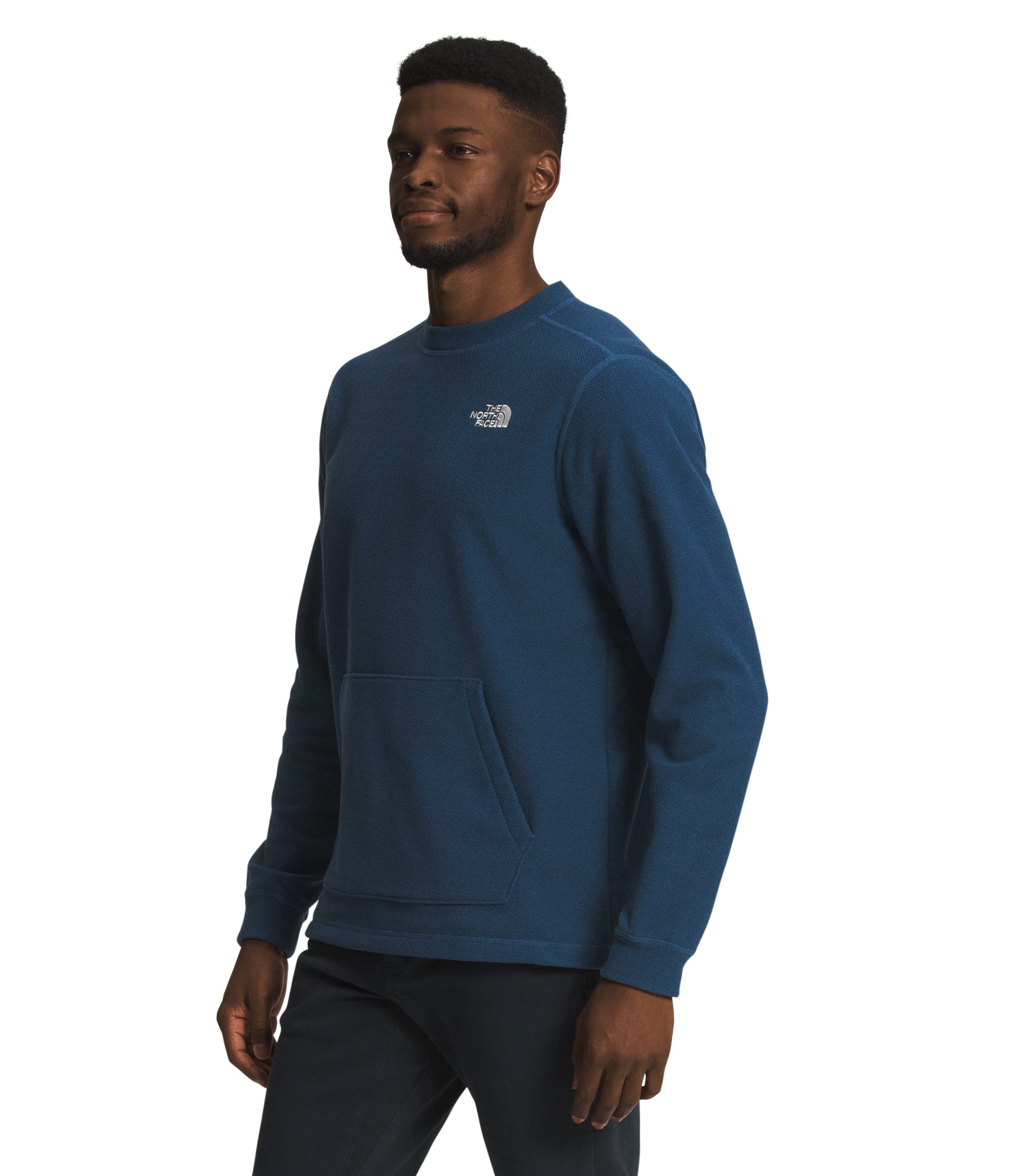 The North Face Textured Cap Rock Crew Mens Fleece Shady Blue