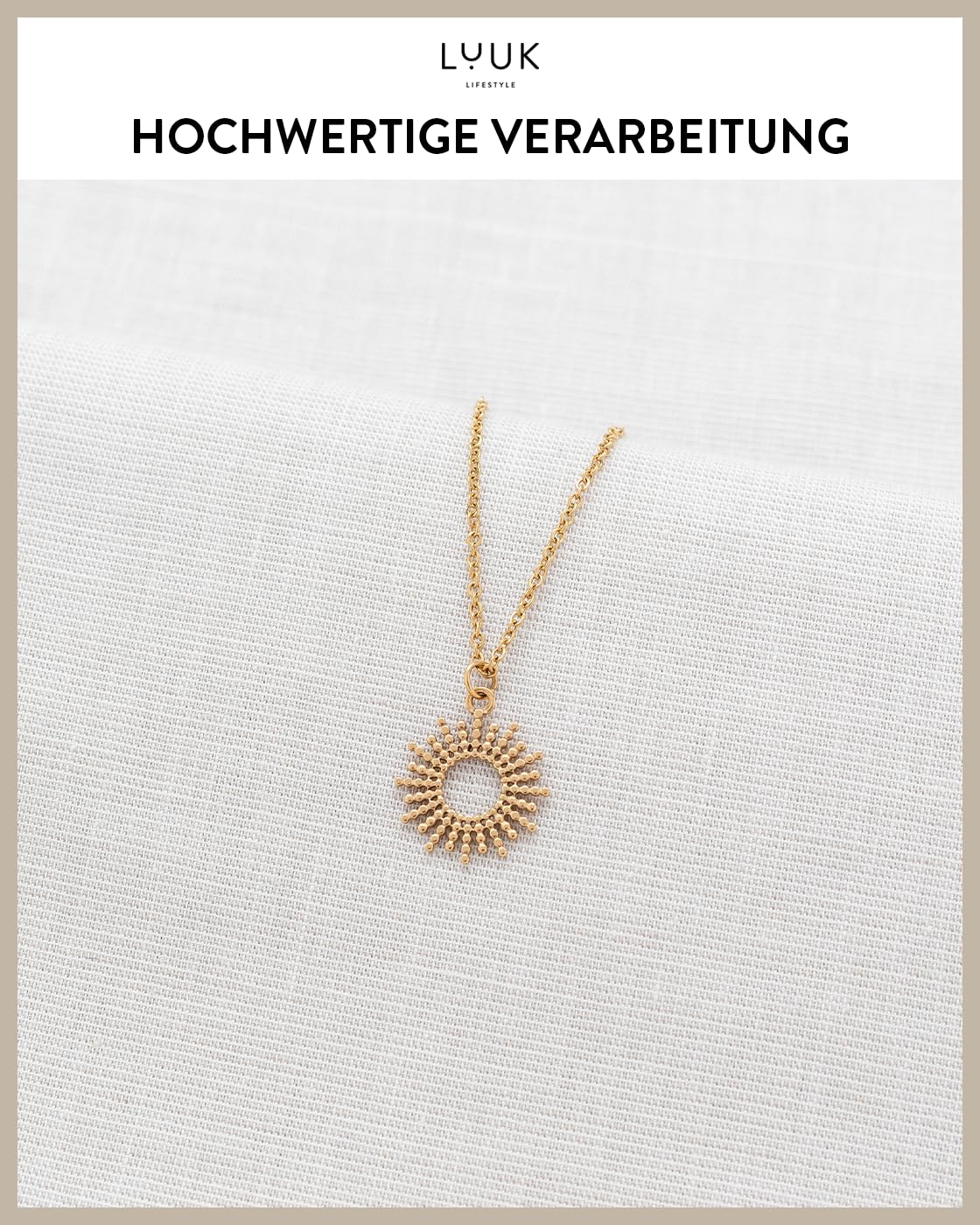 LUUK LIFESTYLE Filigrane Halsketten mit Anhänger und Karte HAPPINESS Spruch, Silber Gold Rosegold