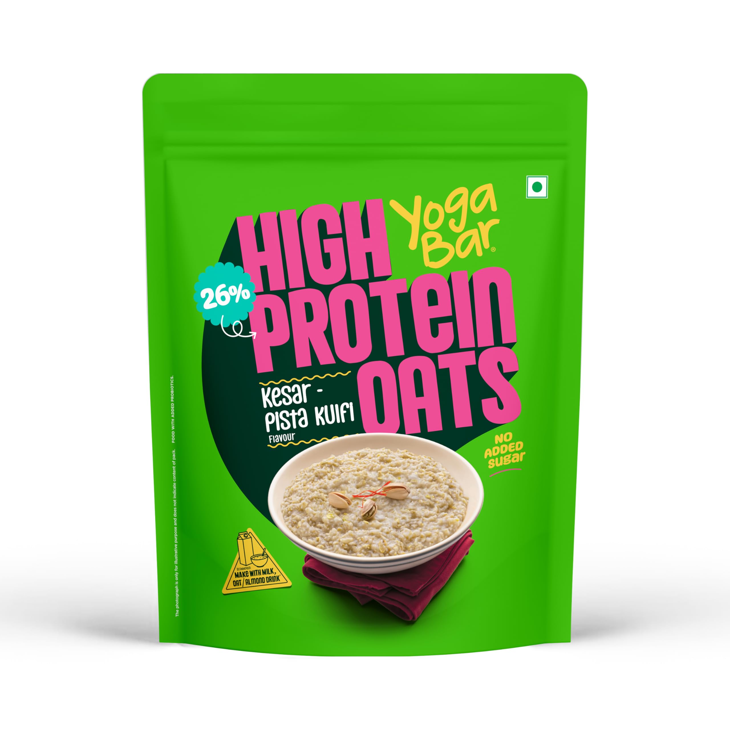 Yogabar 26g High Protein Oats 1kg , Kesar Pista Kulfi