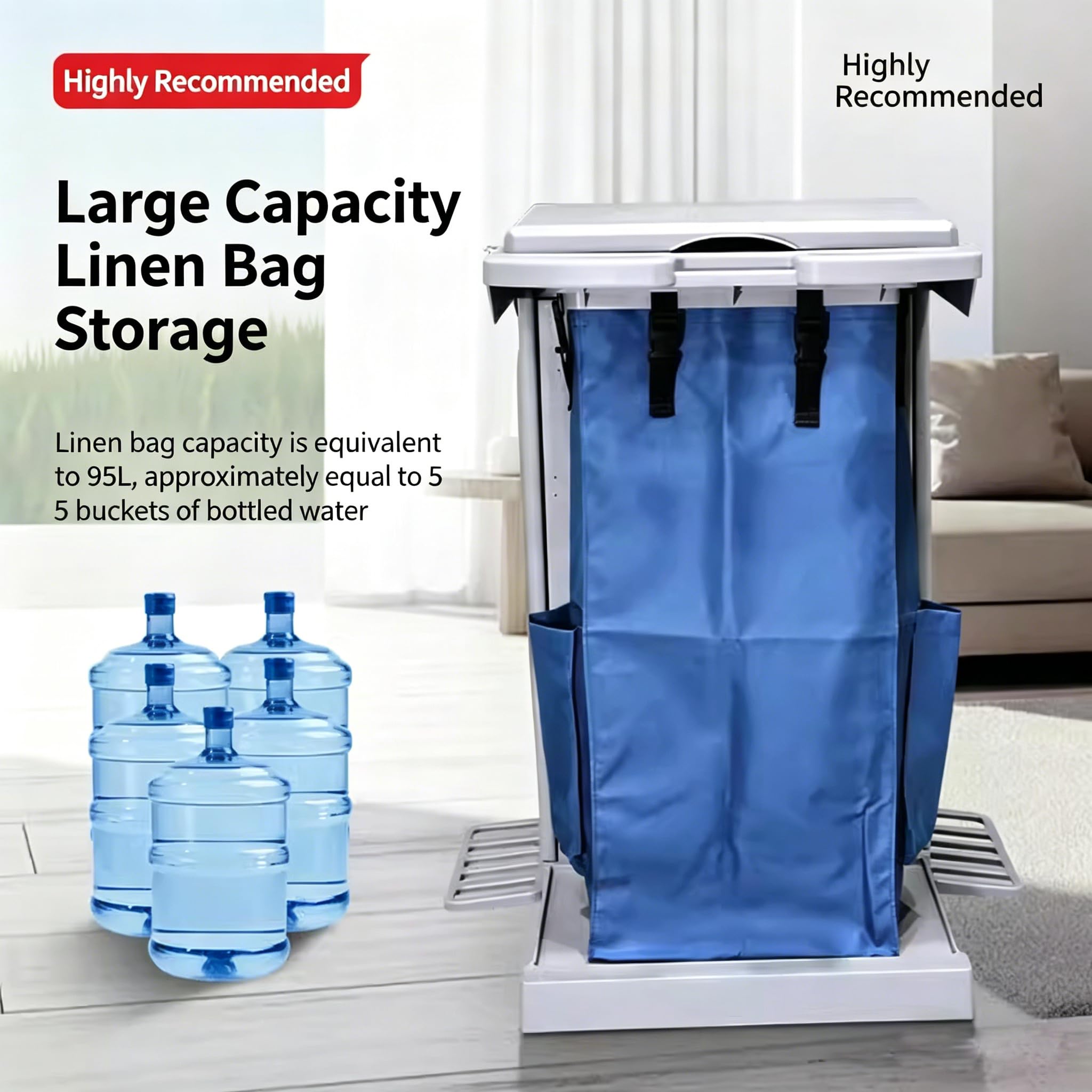 Questo Carrello per Pulizie Carrello per Pulizie Commerciali Carrello per Pulizie Addetto alle Pulizie con Ruote Carrello Multiuso per Pulizie con 3 Ripiani Armadio portaoggetti capacità 330