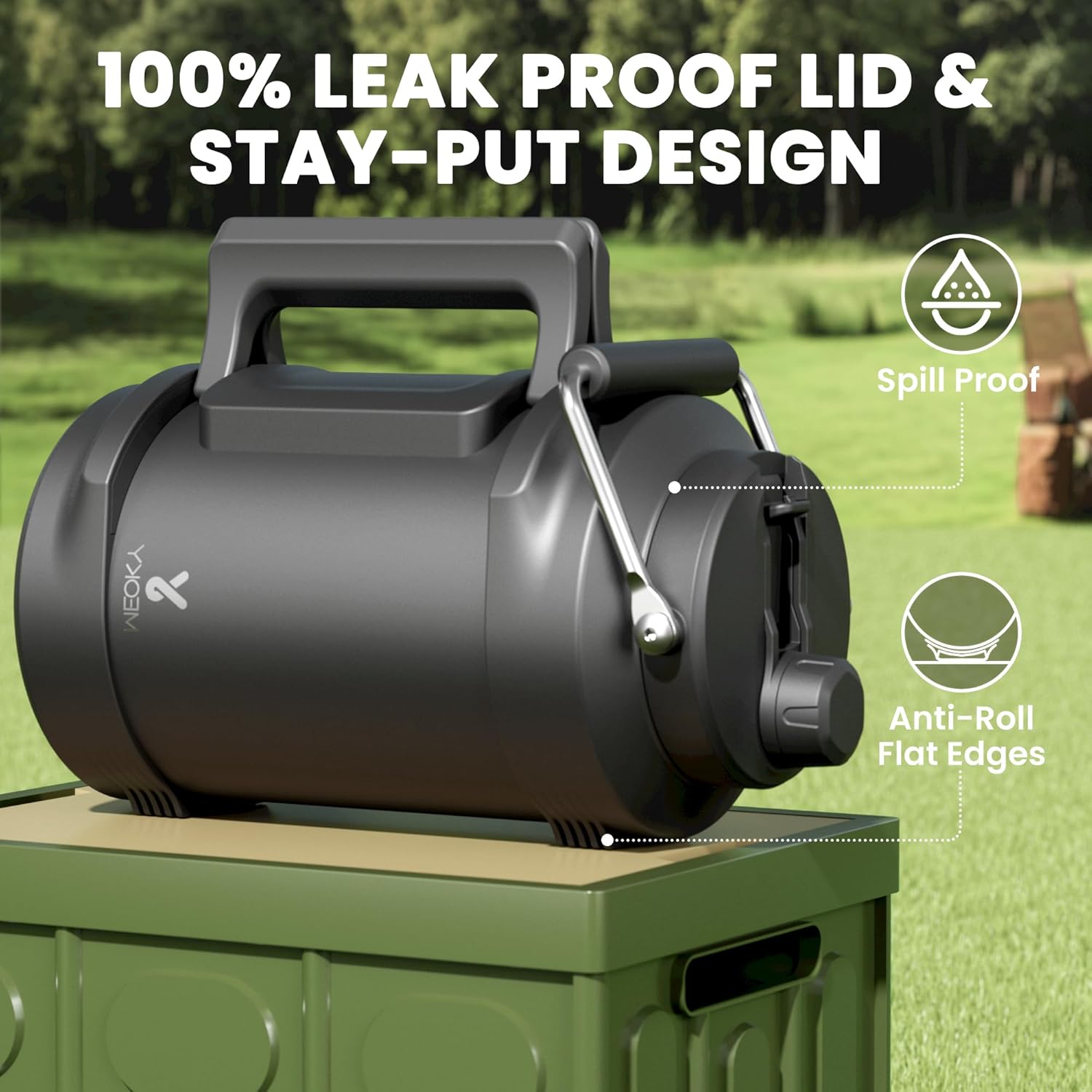 1 Gallon Insulated Water Bottle for Sports: Meoky 128 oz Triple Wall Vacuum Stainless Steel Water Jug - Top and Side Handles, Cold for 48 Hrs, 2-in-1 Straw and Spout Lid, Leak Proof for Hiking (Night) - Image 5