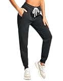 PULI Women Workout Sweatpants Cotton Jogger Ribber Splicing Lounge Sweat Pants with Zipper Pocket