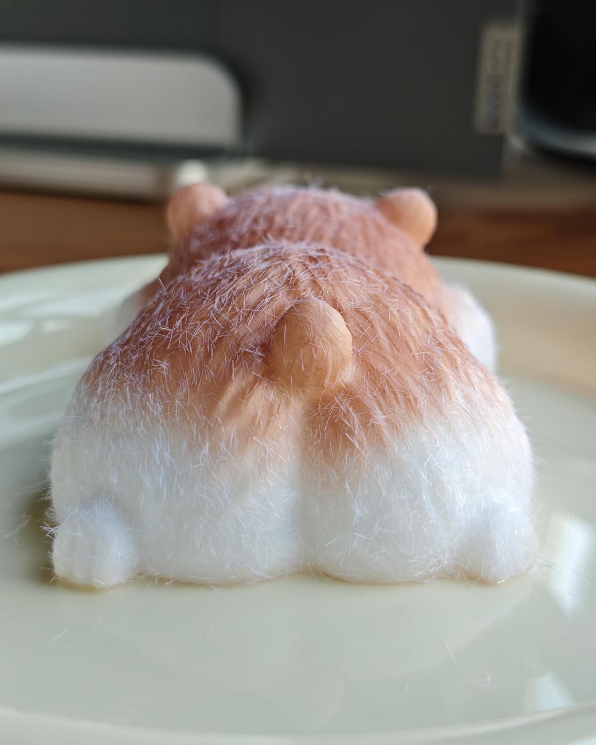 Handmade Lying Hamster Taba Squishy Toy - Cute Realistic Silicone Animal Fidget Sensory Toy, Ultra-Soft Stress Relief Squeeze Toy for Relaxation Gift (Brown-Prime)