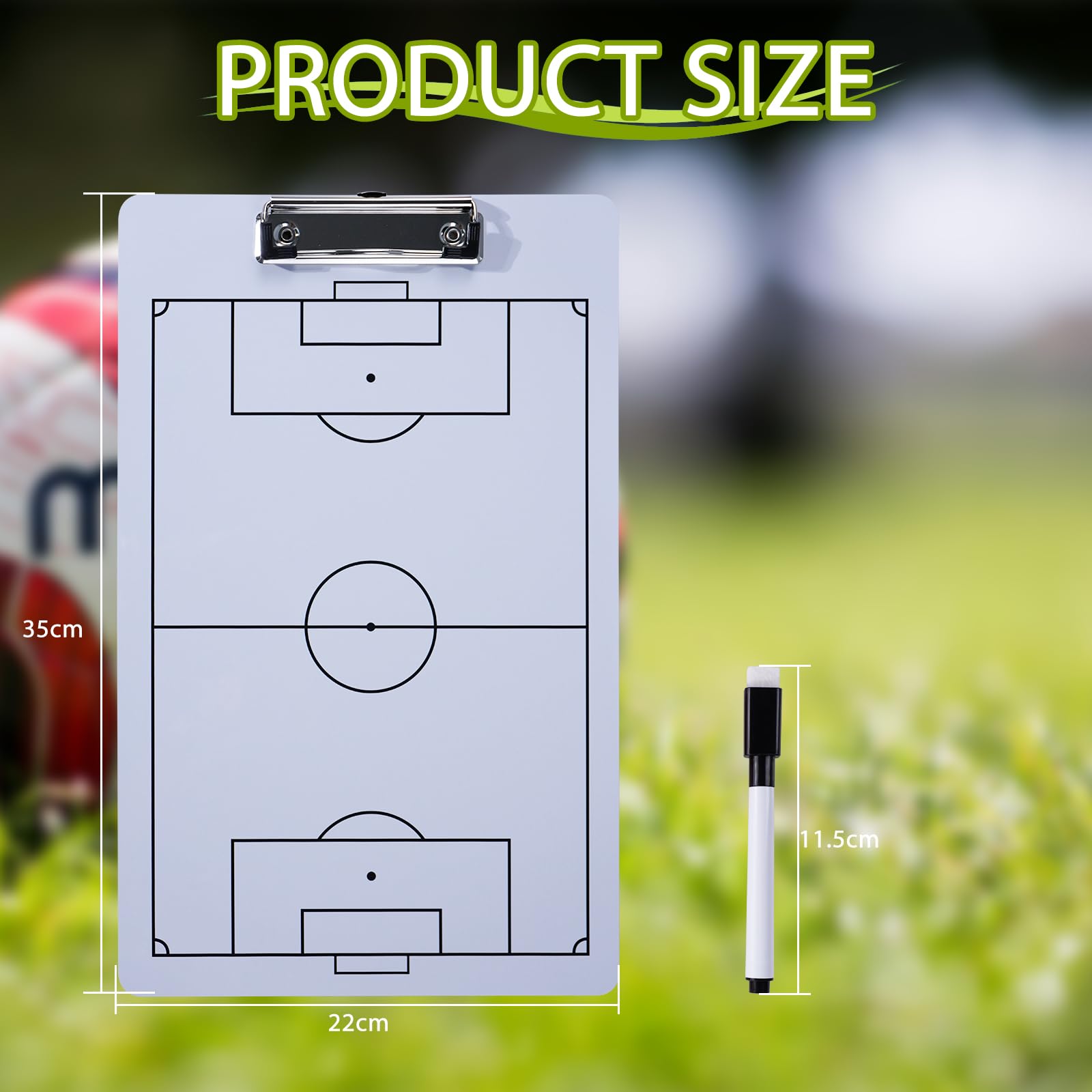 Pizarra Táctica de Fútbol Entrenador Magnética Plegable con Lapiceros Borrador